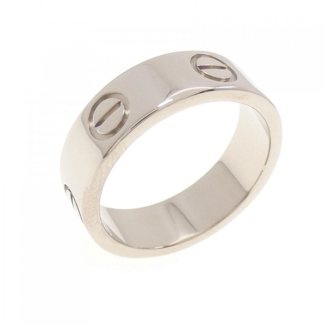 CARTIER LOVE RING: Cartier Love Ring Brand: Cartier Type: Ring Material: 750 White Gold Color: White Gold Size: 5-5.5 (US size) (50) Accessories: None Accessories Notice: When purchasing pre-owned goods, please