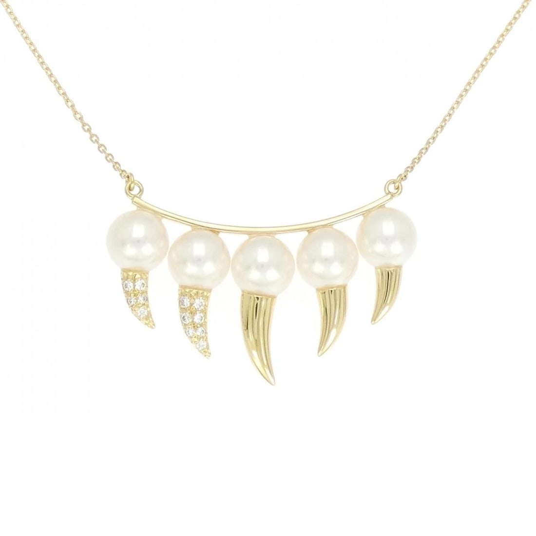 TASAKI DANGER FANG NECKLACE: TASAKI Danger fang Necklace Brand: TASAKI Type: Necklace Material: 750 Yellow Gold Main Stone/Creation Akoya Pearl Color: Yellow Gold Size: 41-46cm Accessories: None Accessories Notice: When