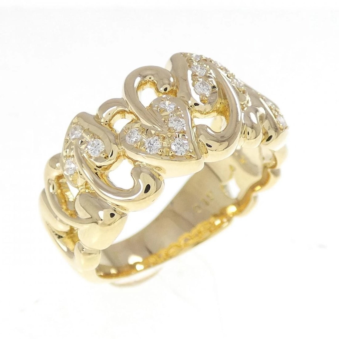 TASAKI DIAMOND RING: TASAKI Diamond Ring Brand: TASAKI Type: Ring Material: K18 Yellow Gold Main Stone/Creation Natural Color: Yellow Gold Size: 7-7.5 (US size) Accessories: None Accessories Notice: When