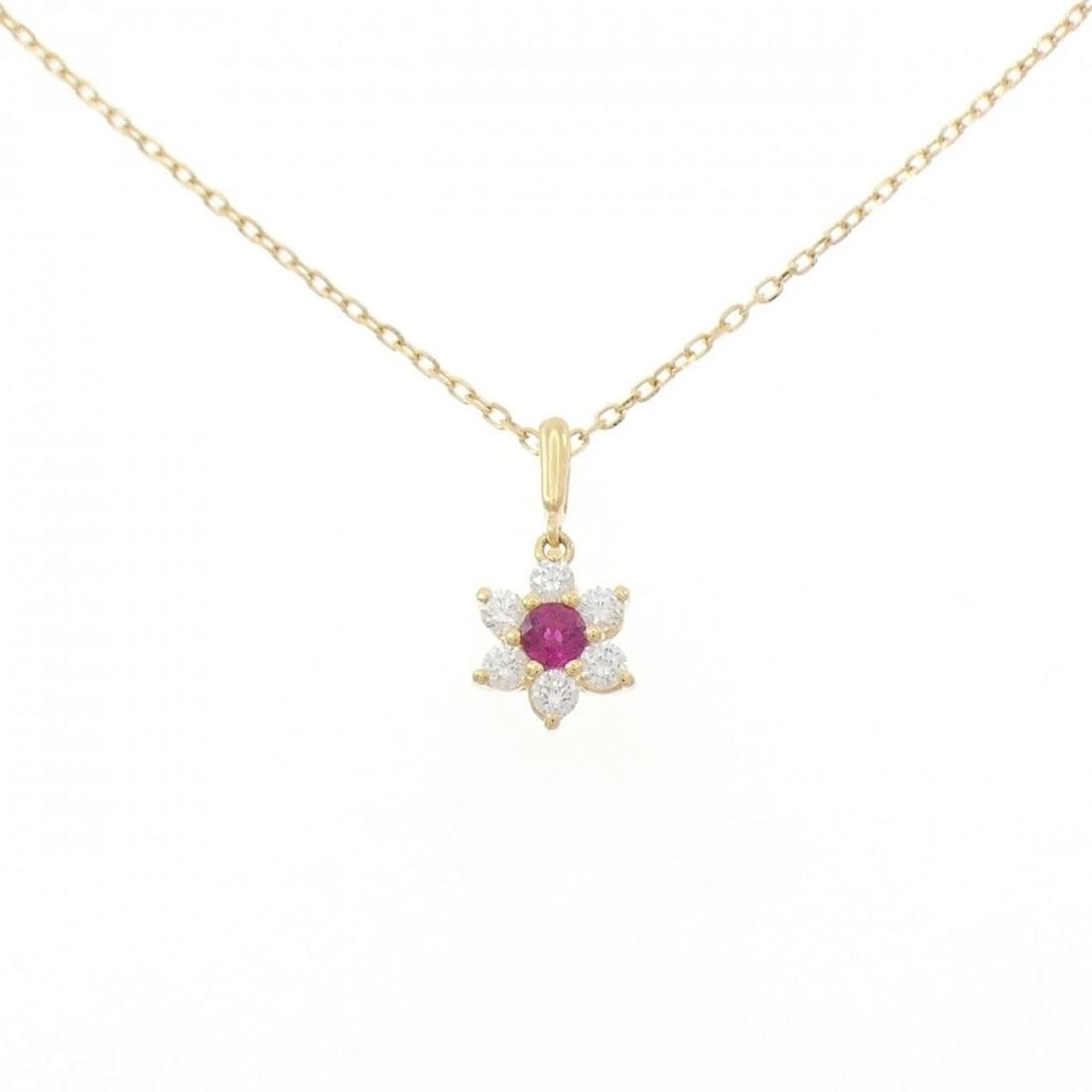 MIKIMOTO RUBY NECKLACE: MIKIMOTO Ruby Necklace Brand: MIKIMOTO Type: Necklace Material: K18 Yellow Gold Main Stone/Creation Ruby 0.15CT Color: Yellow Gold Size: 40cm Accessories: None Accessories Notice: When