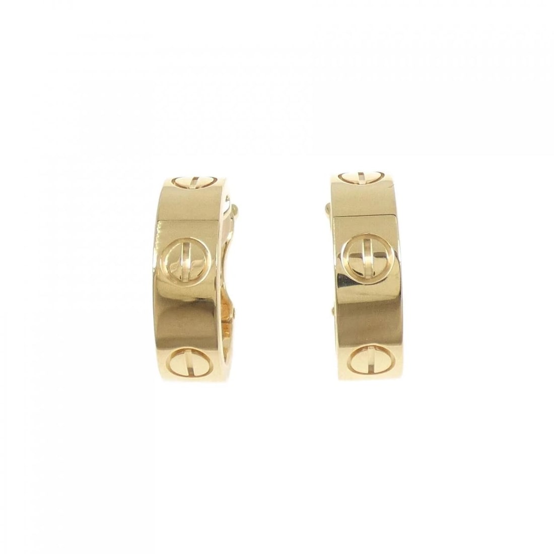CARTIER LOVE EARRINGS: Cartier Love Earrings Brand: Cartier Type: Earrings Material: 750 Yellow Gold Color: Yellow Gold Size: ActualSize HxW: 18.5mmx5.6mm Accessories: None Accessories Notice: When purchasing