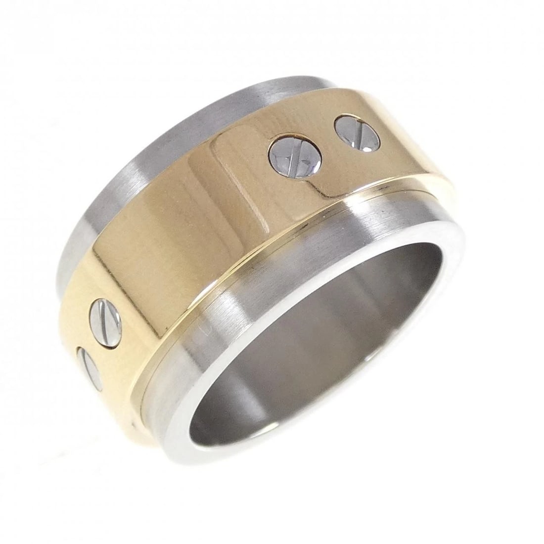 CARTIER SANTOS 100 RING: Cartier Santos 100 Ring Brand: Cartier Type: Ring Material: 750 Yellow Gold SST Color: Yellow Gold Size: 8 (US size) (56) Accessories: None Accessories Notice: When purchasing pre-owned