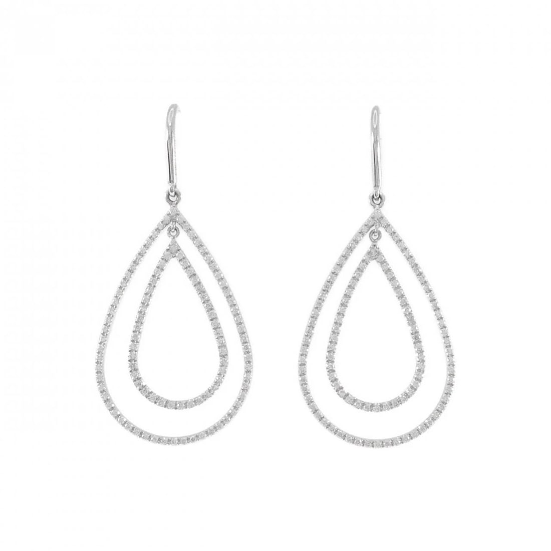 TIFFANY DIAMOND EARRINGS: Tiffany Diamond Earrings Brand: Tiffany Type: Earrings Material: 750 White Gold Main Stone/Creation Natural Color: White Gold Size: HxW: 33.4mmx20.5mm Accessories: None Accessories Notice:
