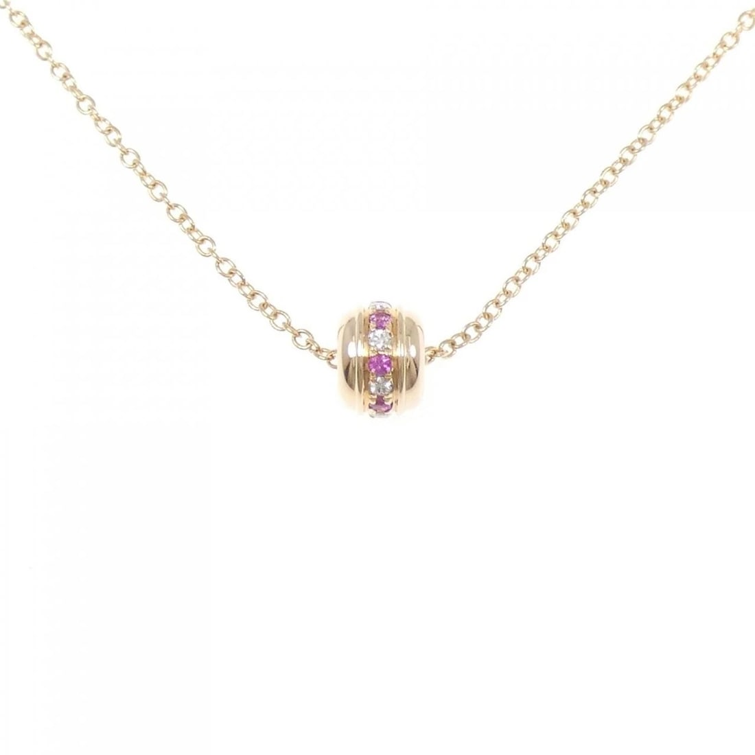 PIAGET RUBY NECKLACE: PIAGET Ruby Necklace Brand: PIAGET Type: Necklace Material: 750 Pink Gold Main Stone/Creation Ruby Color: Pink Gold Size: 39 42cm Accessories: None Accessories Notice: When purchasing
