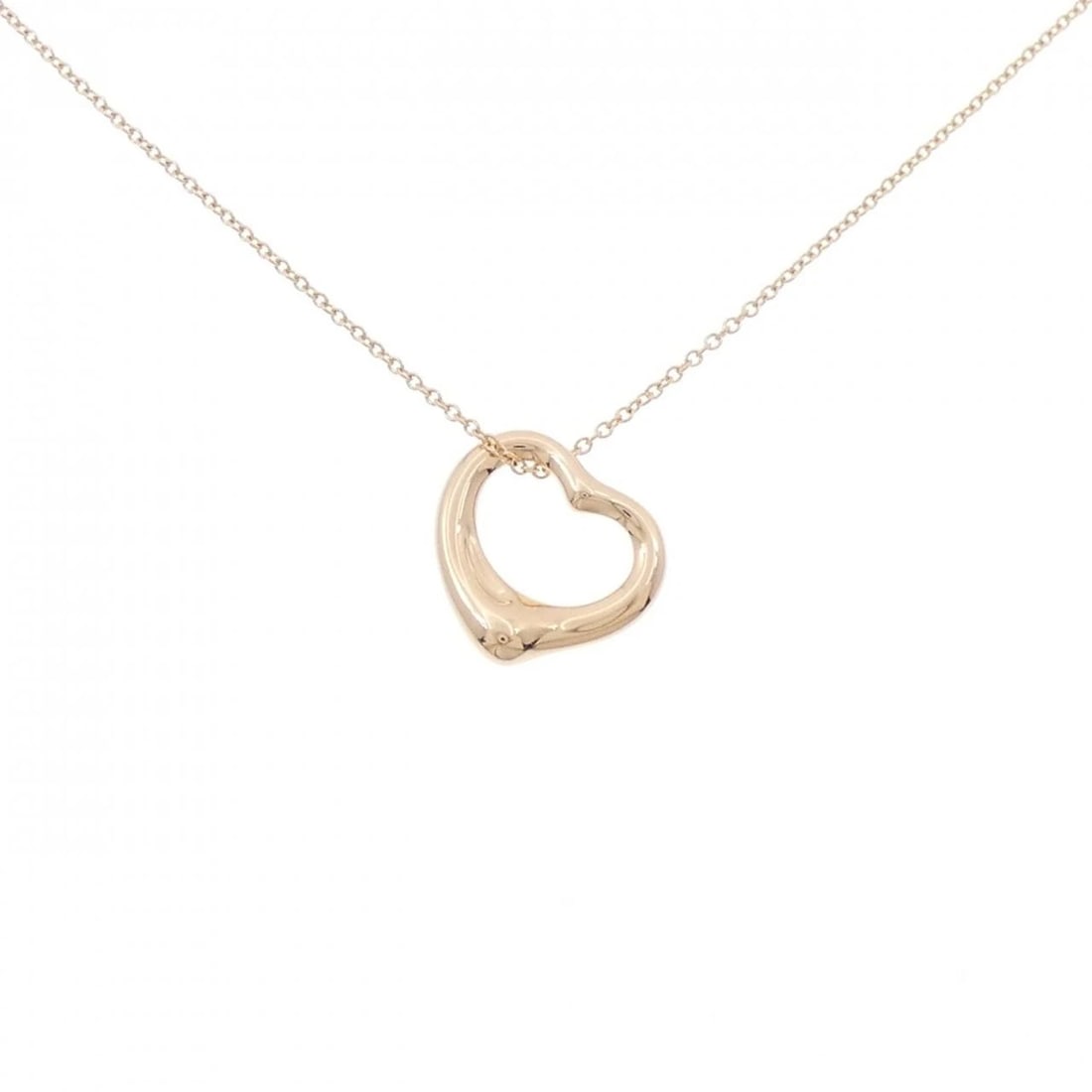 TIFFANY & CO. OPEN HEART NECKLACE: Tiffany & Co. Open Heart Necklace Brand: Tiffany Type: Necklace Material: 750 Pink Gold Color: Pink Gold Size: 41cm Accessories: None Accessories Notice: When purchasing pre-owned goods,