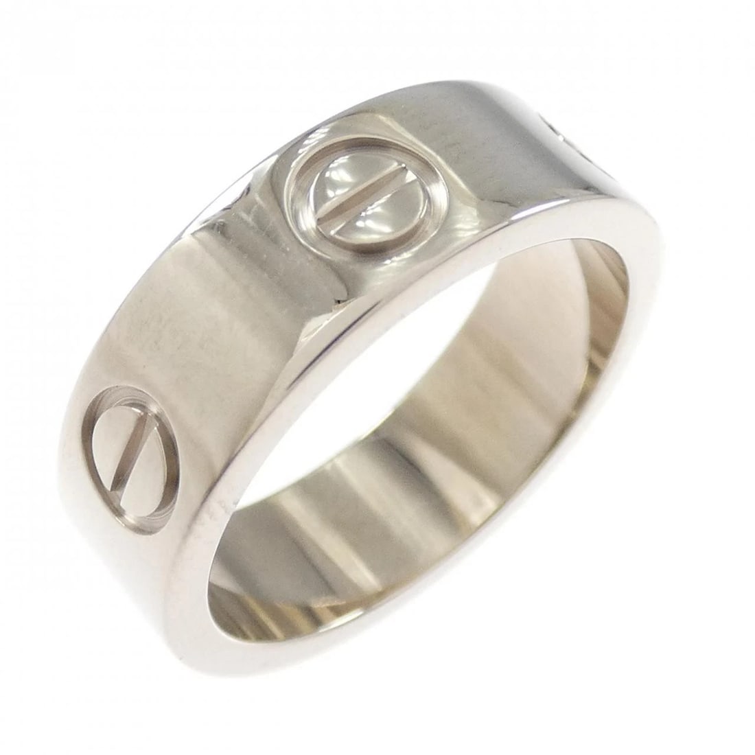 CARTIER LOVE RING: Cartier Love Ring Brand: Cartier Type: Ring Material: 750 White Gold Color: White Gold Size: 5 (US size) (49) Accessories: None Accessories Notice: When purchasing pre-owned goods, please