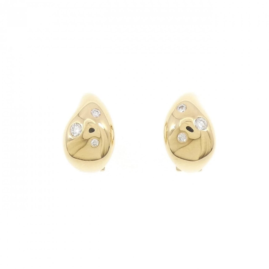 PONTE VECCHIO DIAMOND EARRINGS: Ponte Vecchio Diamond Earrings Brand: Ponte Vecchio Type: Earrings Material: K18 Yellow Gold Main Stone/Creation Natural Color: Yellow Gold Size: HxW: 11.6mmx7.2mm Accessories: None