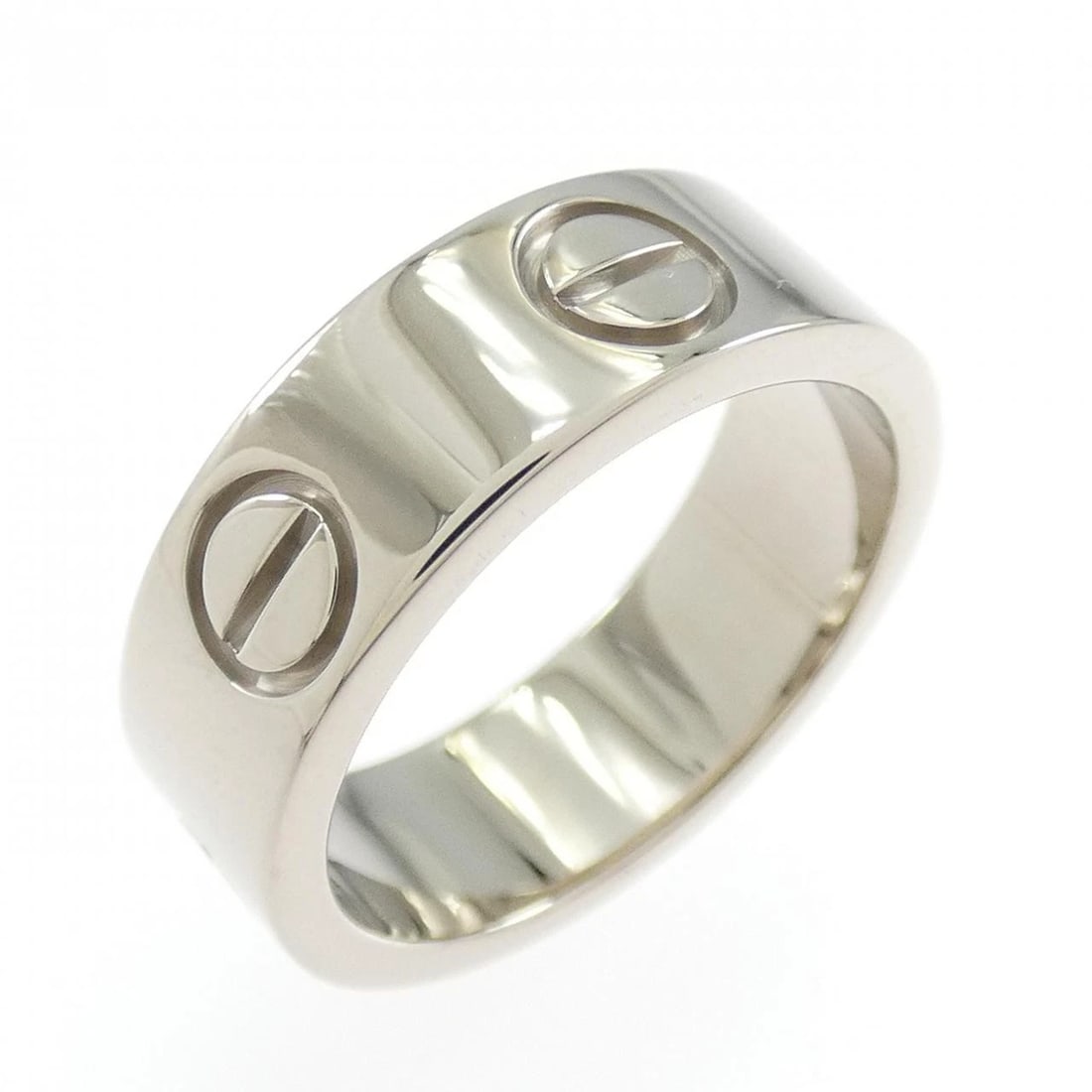 CARTIER LOVE RING: Cartier Love Ring Brand: Cartier Type: Ring Material: 750 White Gold Color: White Gold Size: 3.5-4 (US size) (46) Accessories: None Accessories Notice: When purchasing pre-owned goods, please
