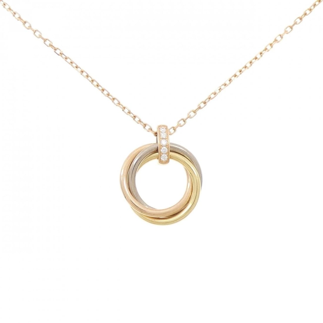 CARTIER TRINITY NECKLACE: Cartier Trinity Necklace Brand: Cartier Type: Necklace Material: 750 Yellow Gold 750 White Gold 750 Pink Gold Main Stone/Creation Natural Color: Yellow Gold,White Gold, Pink Gold Size: 42cm 