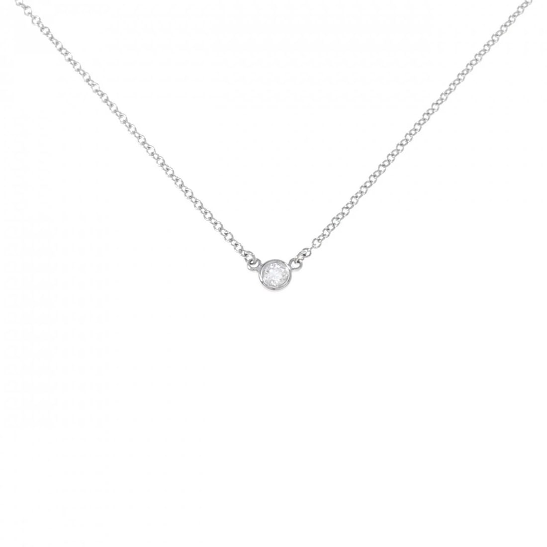 TIFFANY & CO. BY THE YARD NECKLACE: Tiffany & Co. By the Yard Necklace Brand: Tiffany Type: Necklace Material: Platinum 950 Main Stone/Creation Natural Color: Platinum Size: 41cm Accessories: None Accessories Notice: When