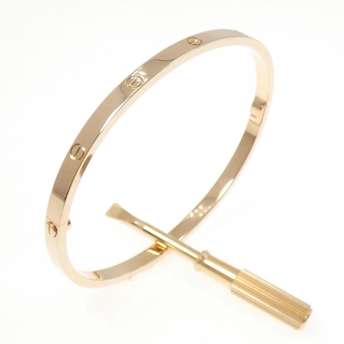 CARTIER LOVE BRACELET SMALL BANGLE: Cartier Love Bracelet Small Bangle Brand: Cartier Type: Bracelet Material: 750 Pink Gold Color: Pink Gold Size: 17.5cm(18) Accessories: None Accessories Notice: When purchasing pre-owned