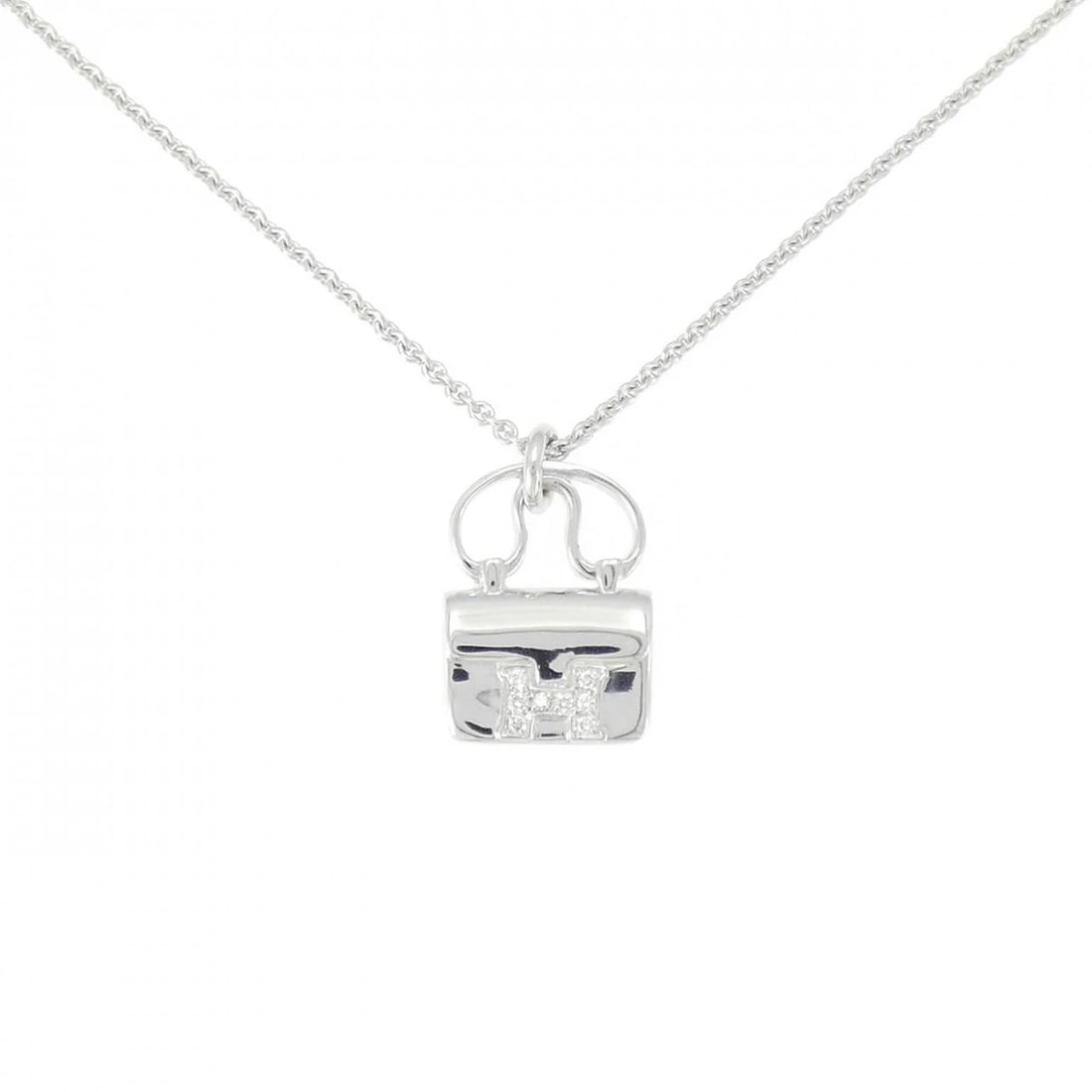 HERMES CONSTANCE NECKLACE: HERMES Constance Necklace Brand: HERMES Type: Necklace Material: 750 White Gold Main Stone/Creation Natural Color: White Gold Size: 38 40cm Accessories: None Accessories Notice: When