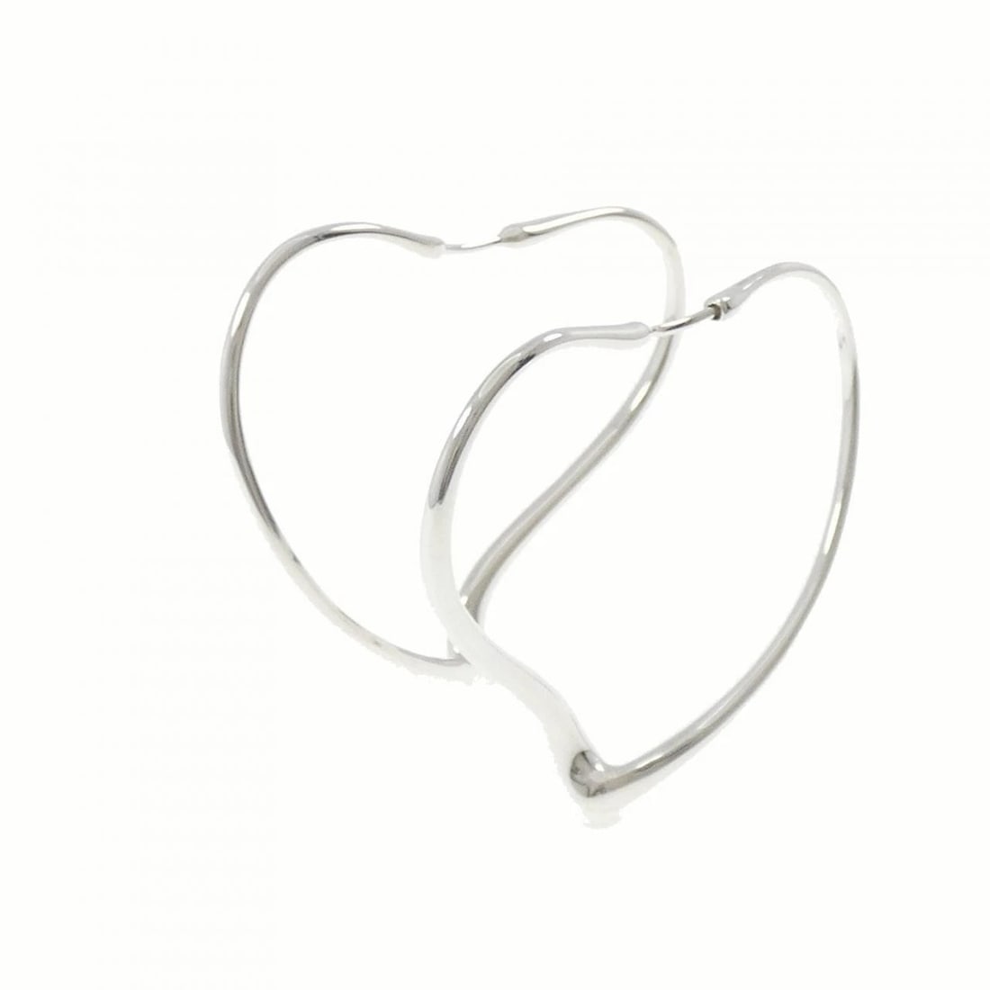 TIFFANY OPEN HEART HOOP EARRINGS: Tiffany Open Heart Hoop Earrings Brand: Tiffany Type: Earrings Material: 925 Silver Color: Silver Size: HxW: 41.6mmx2.5mm Accessories: None Accessories Notice: When purchasing pre-owned
