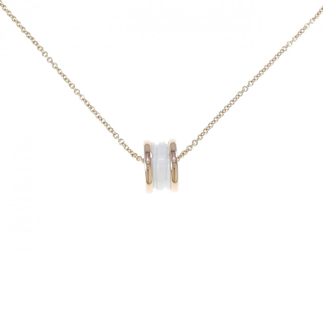 BVLGARI B.ZERO1 NECKLACE: BVLGARI B.zero1 Necklace Brand: BVLGARI Type: Necklace Material: 750 Pink Gold ceramic Color: Pink Gold ceramic Size: 37-47cm Accessories: None Accessories Notice: When purchasing pre-owned