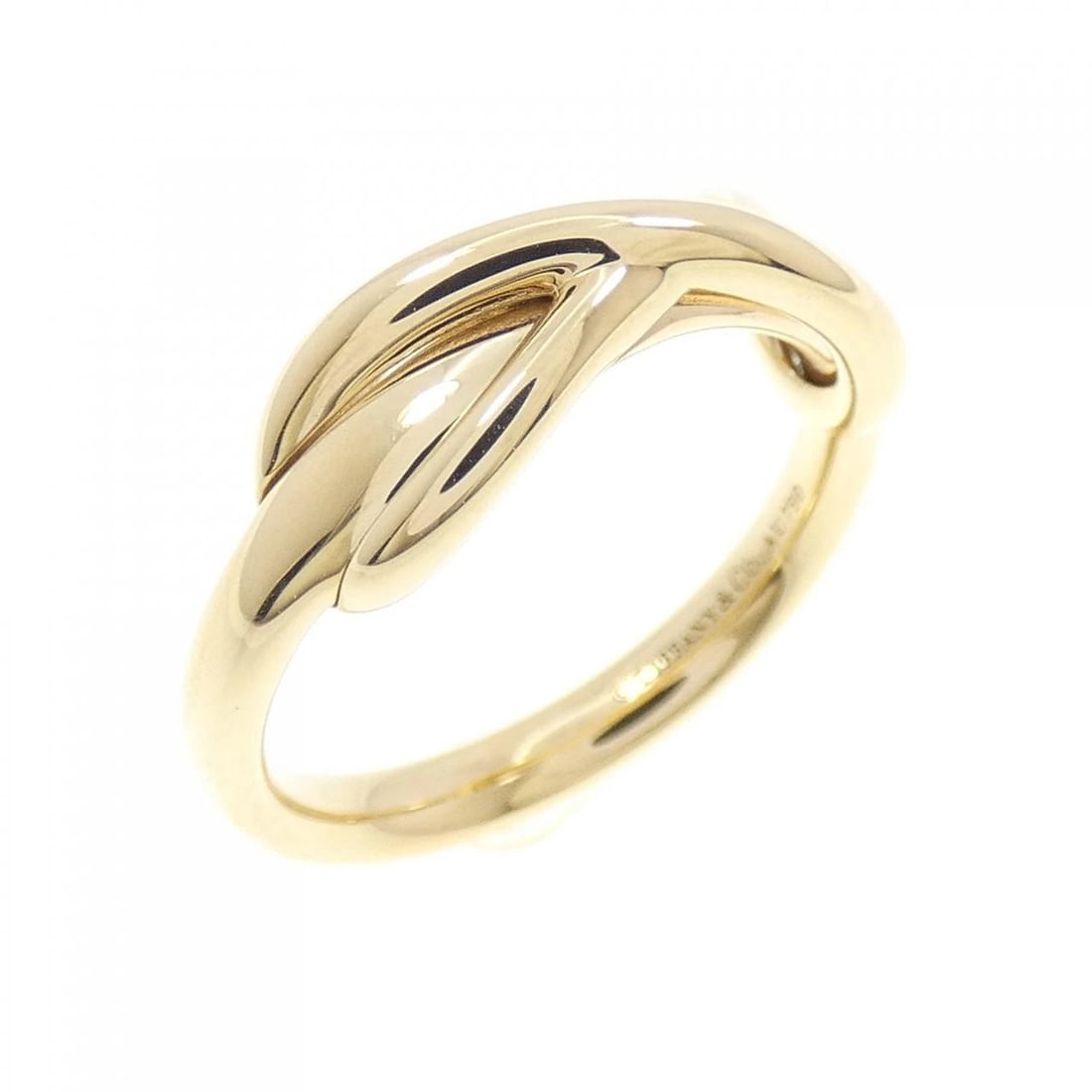 TIFFANY INFINITY RING: Tiffany Infinity Ring Brand: Tiffany Type: Ring Material: 750 Yellow Gold Color: Yellow Gold Size: 3.5 (US size) Accessories: None Accessories Notice: When purchasing pre-owned goods, please