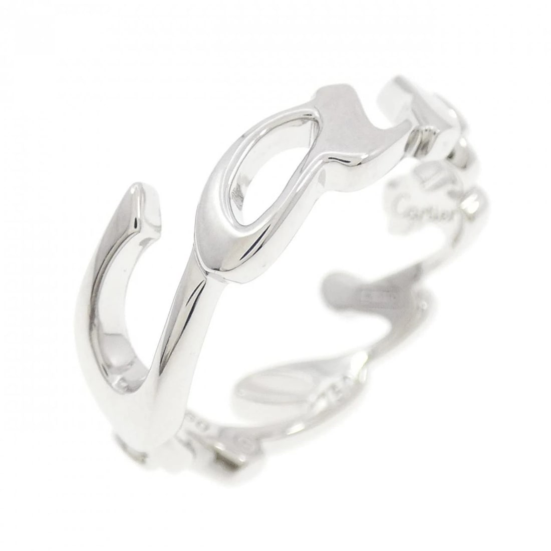 CARTIER SIGNATURE RING: Cartier Signature Ring Brand: Cartier Type: Ring Material: 750 White Gold Color: White Gold Size: 5.5 (US size) (50) Accessories: None Accessories Notice: When purchasing pre-owned goods,