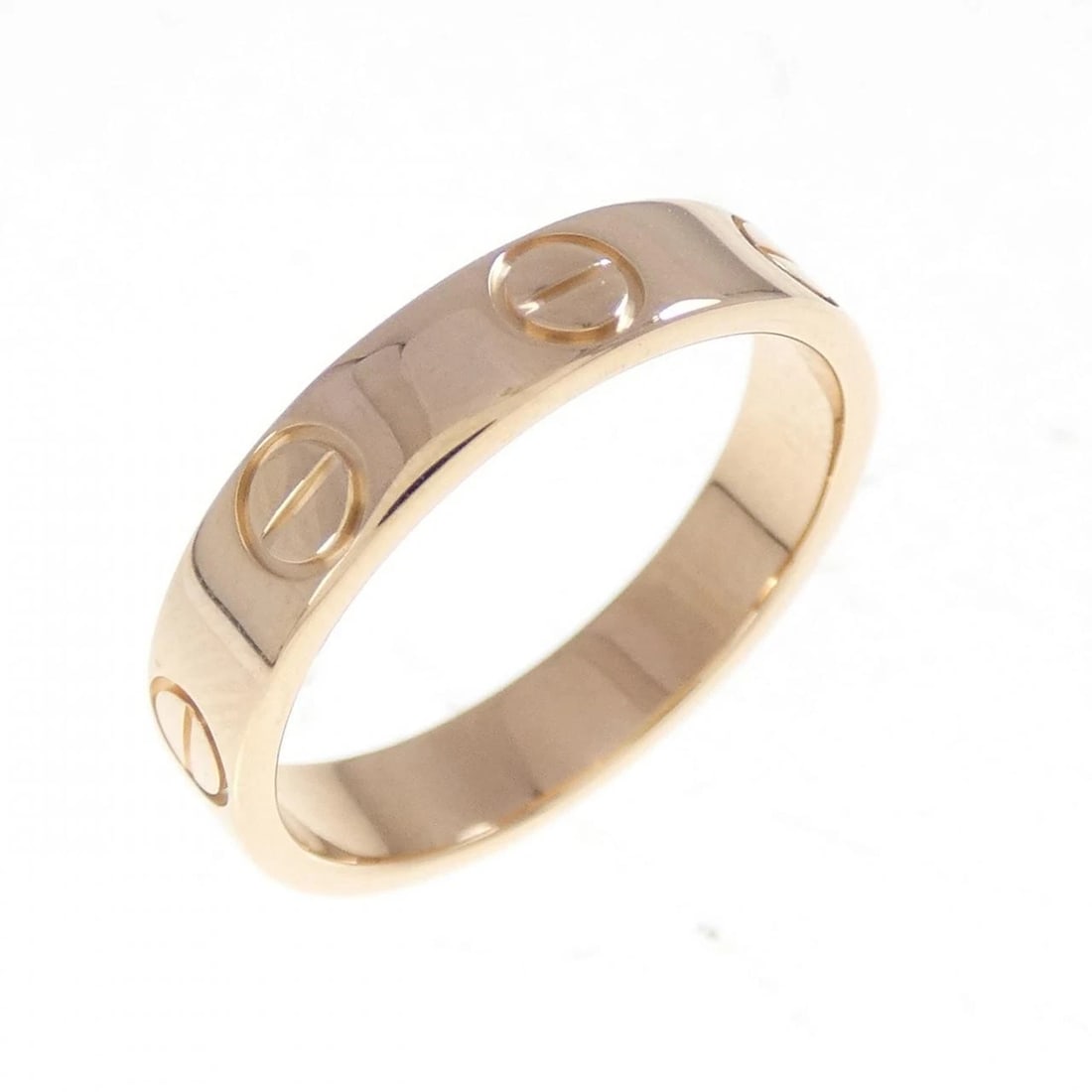 CARTIER MINI LOVE RING: Cartier Mini Love Ring Brand: Cartier Type: Ring Material: 750 Pink Gold Color: Pink Gold Size: 3.5-4 (US size) (46) Accessories: None Accessories Notice: When purchasing pre-owned goods,