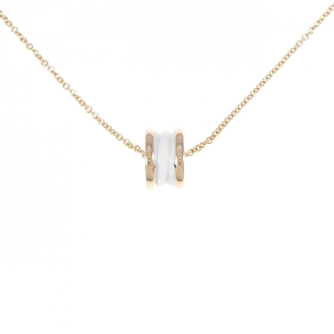 BVLGARI B.ZERO1 NECKLACE: BVLGARI B.zero1 Necklace Brand: BVLGARI Type: Necklace Material: 750 Pink Gold ceramic Color: Pink Gold ceramic Size: 38-45cm Accessories: None Accessories Notice: When purchasing pre-owned