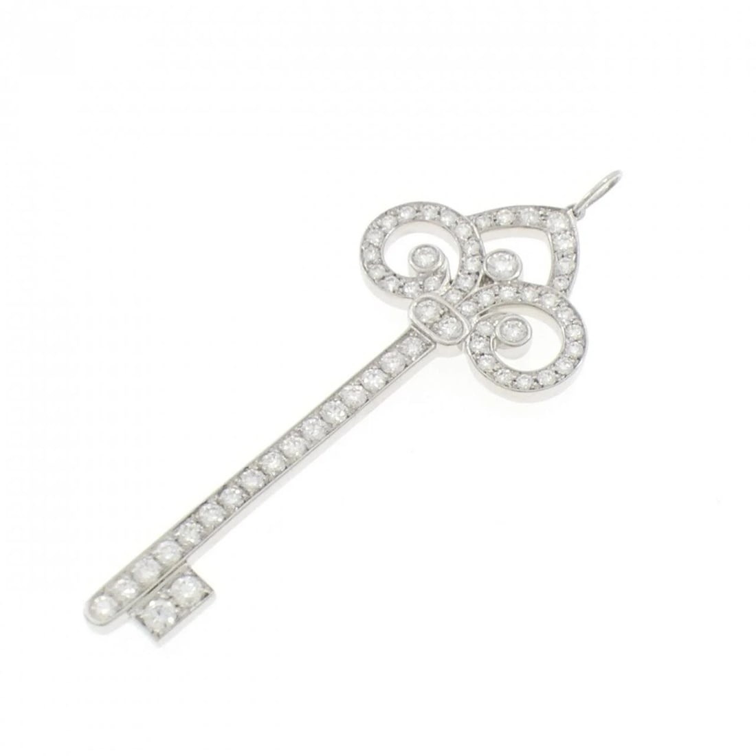 TIFFANY FLEUR DE LYS KEY PENDANT: Tiffany Fleur de lys key Pendant Brand: Tiffany Type: Pendant Brooch Material: Platinum 950 Main Stone/Creation Natural Color: Platinum Size: ActualSize HxW: 54.5mmx20.6mm Accessories: None