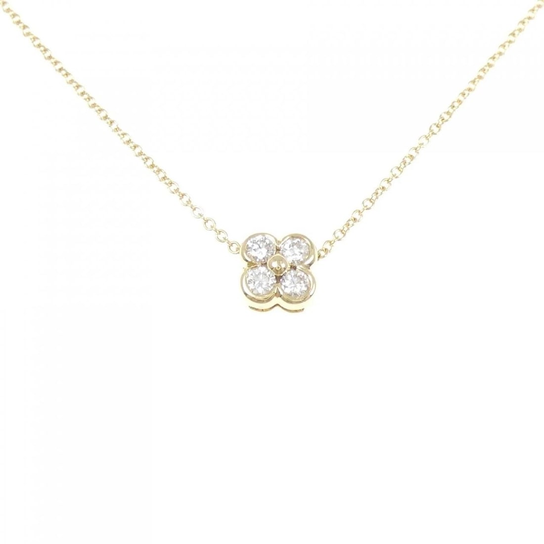 TIFFANY 4 BEZEL NECKLACE: Tiffany 4 Bezel Necklace Brand: Tiffany Type: Necklace Material: 750 Yellow Gold Main Stone/Creation Natural Color: Yellow Gold Size: 41cm Accessories: None Accessories Notice: When