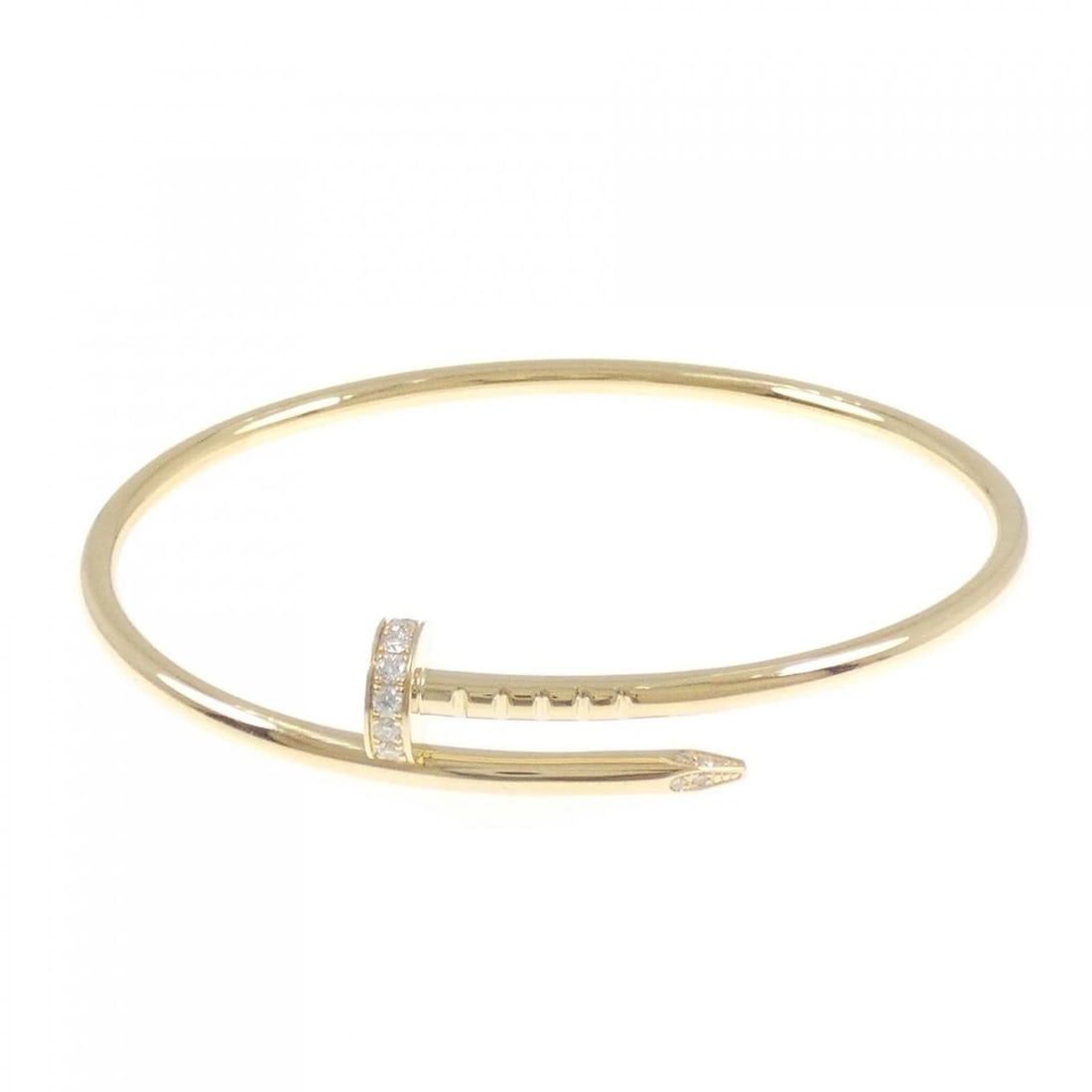 CARTIER JUSTE UN CLOU SMALL BANGLE: Cartier Juste Un Clou Small Bangle Brand: Cartier Type: Bracelet Material: 750 Yellow Gold Main Stone/Creation Natural Color: Yellow Gold Size: 15cm(15) Accessories: None Accessories Notice:
