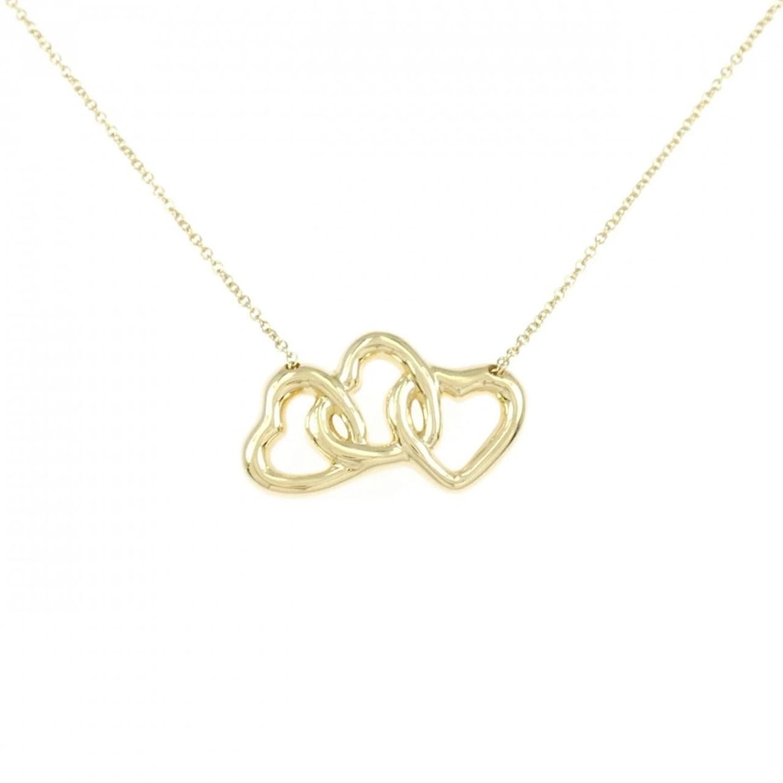 TIFFANY TRIPLE HEART NECKLACE: Tiffany Triple Heart Necklace Brand: Tiffany Type: Necklace Material: 750 Yellow Gold Color: Yellow Gold Size: 40cm Accessories: None Accessories Notice: When purchasing pre-owned goods,