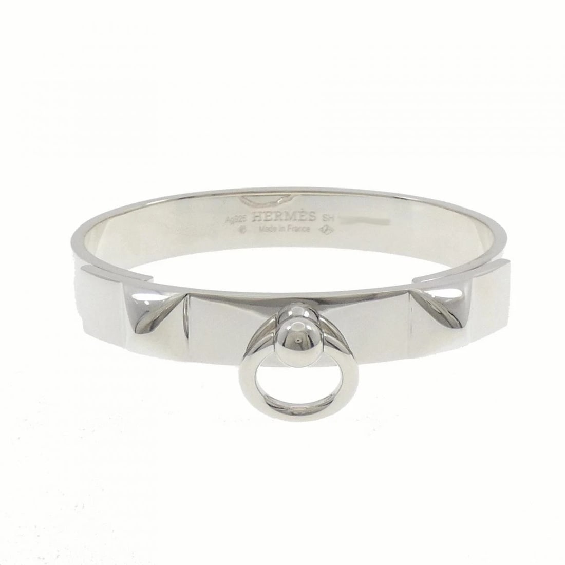 HERMES COLLIER CYANIDE BANGLE: HERMES Collier Cyanide Bangle Brand: HERMES Type: Bracelet Material: 925 Silver Color: Silver Size: 16cm(SH) Accessories: None Accessories Notice: When purchasing pre-owned goods, please r