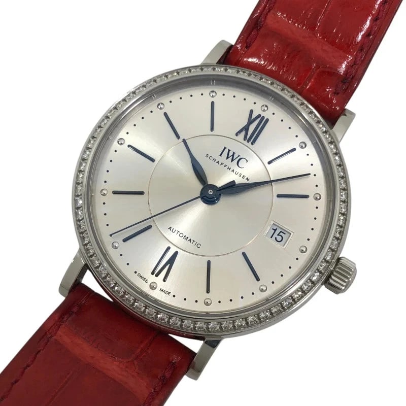 IWC PORTOFINO SILVER SS/LEATHER STRAP WATCH (1 of 5)