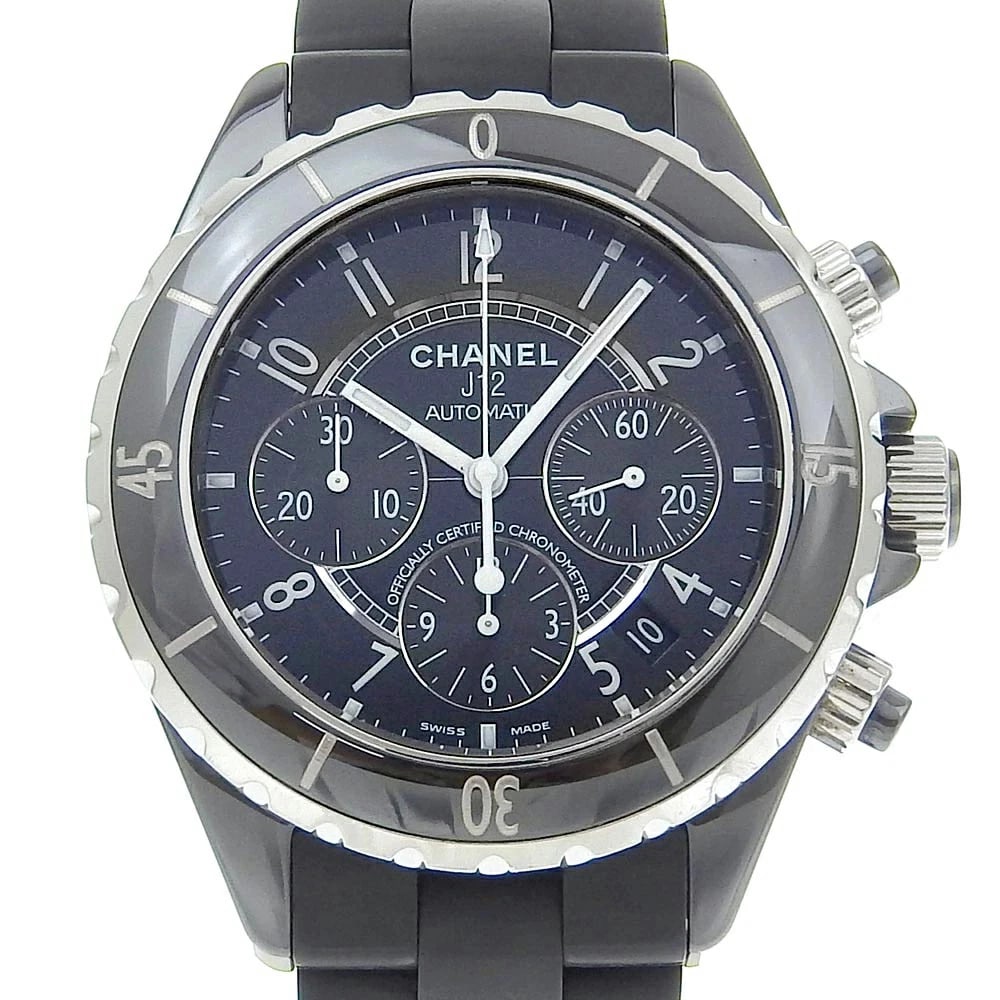 CHANEL J12 CHRONOGRAPH DATE CERAMIC MATTE BLACK WATCH (1 of 3)