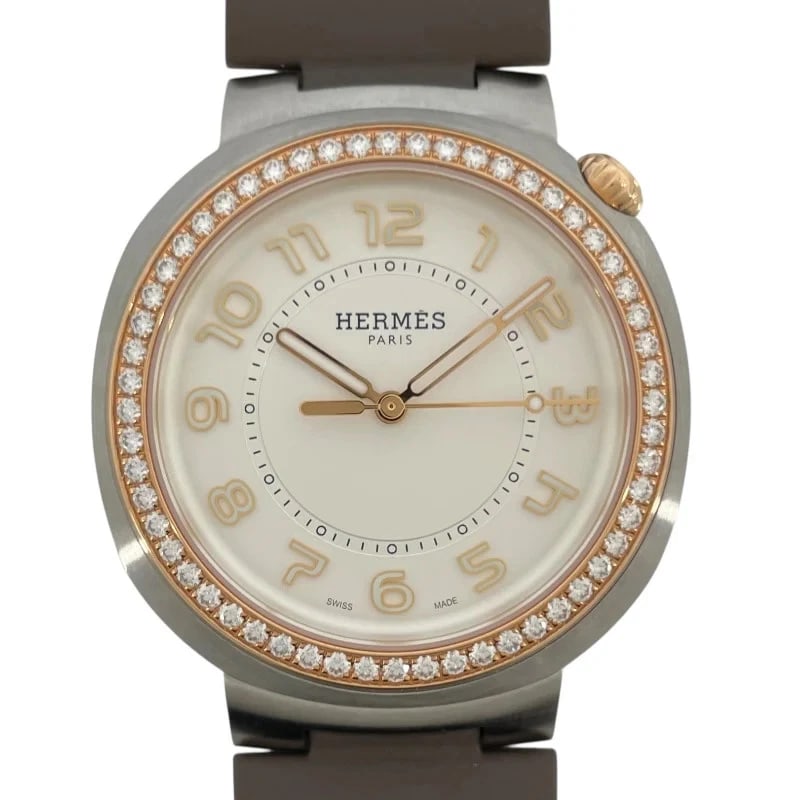 HERMÈS HERMÈS KITE SILVER K18PG/SS WATCH (1 of 4)