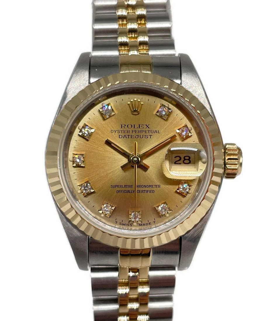 ROLEX DATEJUST CHAMPAGNE GOLD DIAL WATCH: ROLEX Datejust Champagne Gold Dial Brand: ROLEX Type: Wrist watch Material: Case Material SS / SS x Yellow Gold / K18YG Band Material SS / SS x Yellow Gold / K18YG Color: Dial Champagne Dial Size: