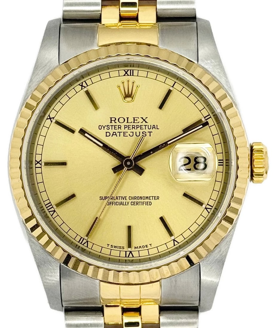 ROLEX DATEJUST CHAMPAGNE DIAL WATCH (1 of 8)