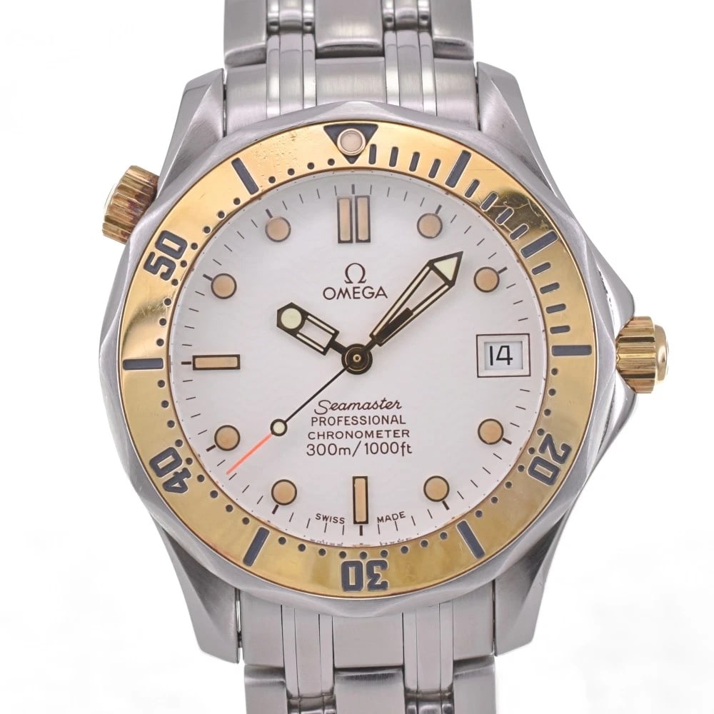 OMEGA SEAMASTER SS/K18YG WATCH: OMEGA Seamaster SS/K18YG Watch Brand: OMEGA Type: Wristwatch Material: Band Material Stainless Steel, Case Material Stainless Steel/K18YG Color: Dial Color white Case Color Silver / Gold Band