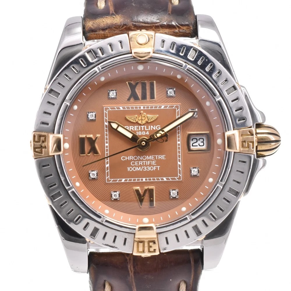 BREITLING COCKPIT DIAMOND BROWN DIAL QUARTZ WATCH (1 of 6)
