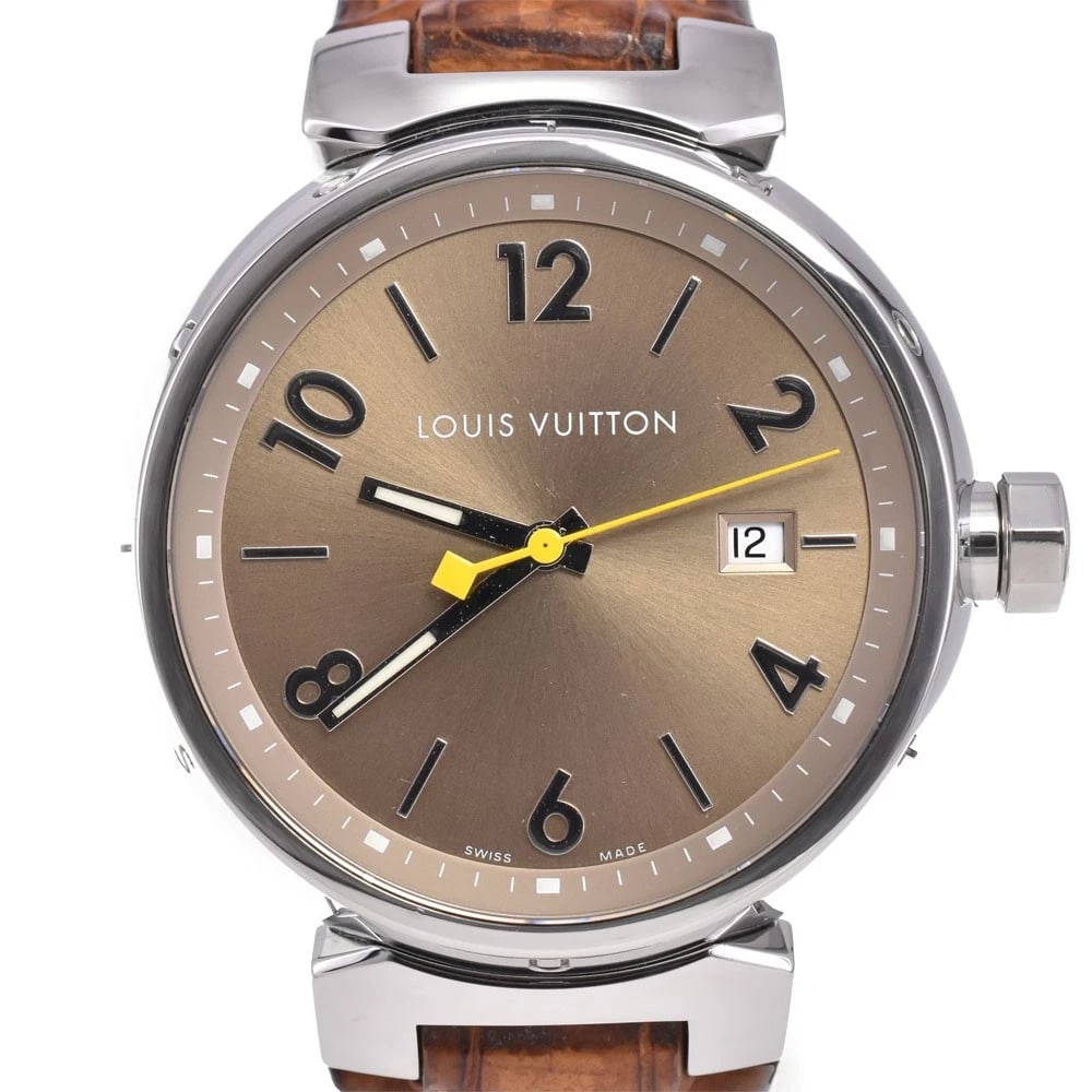 LOUIS VUITTON TAMBOUR BROWN DIAL QUARTZ WATCH (1 of 5)