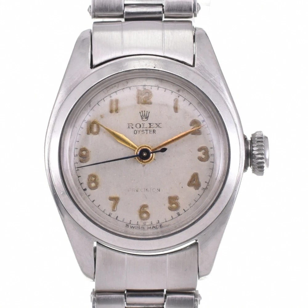 ROLEX OYSTER PRECISION VINTAGE SILVER DIAL HAND WINDING WATCH (1 of 3)