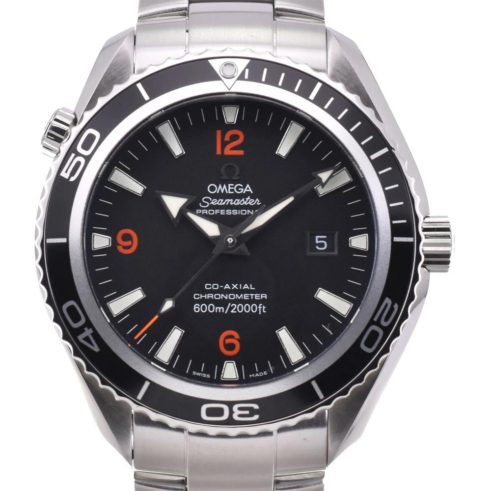 OMEGA SEAMASTER PLANET OCEAN WATCH: OMEGA Seamaster Planet Ocean Watch Brand: OMEGA Type: Wristwatch Material: Band Material Stainless Steel, Case Material Stainless Steel Color: Dial Color black Band Color Silver Case Color Silver
