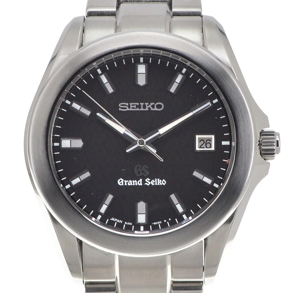 SEIKO GRAND SEIKO BLACK DIAL QUARTZ WATCH: SEIKO Grand Seiko black Dial Quartz Watch Brand: SEIKO Type: Wristwatch Material: Band Material Stainless Steel, Case Material Stainless Steel Color: Dial Color black Band Color Silver Case Color S
