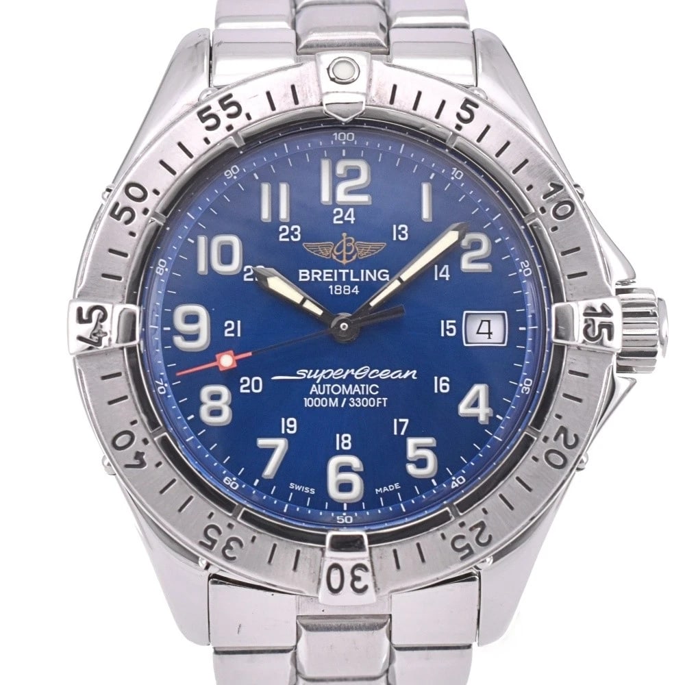 BREITLING SUPER OCEAN BLUE DIAL WATCH (1 of 7)