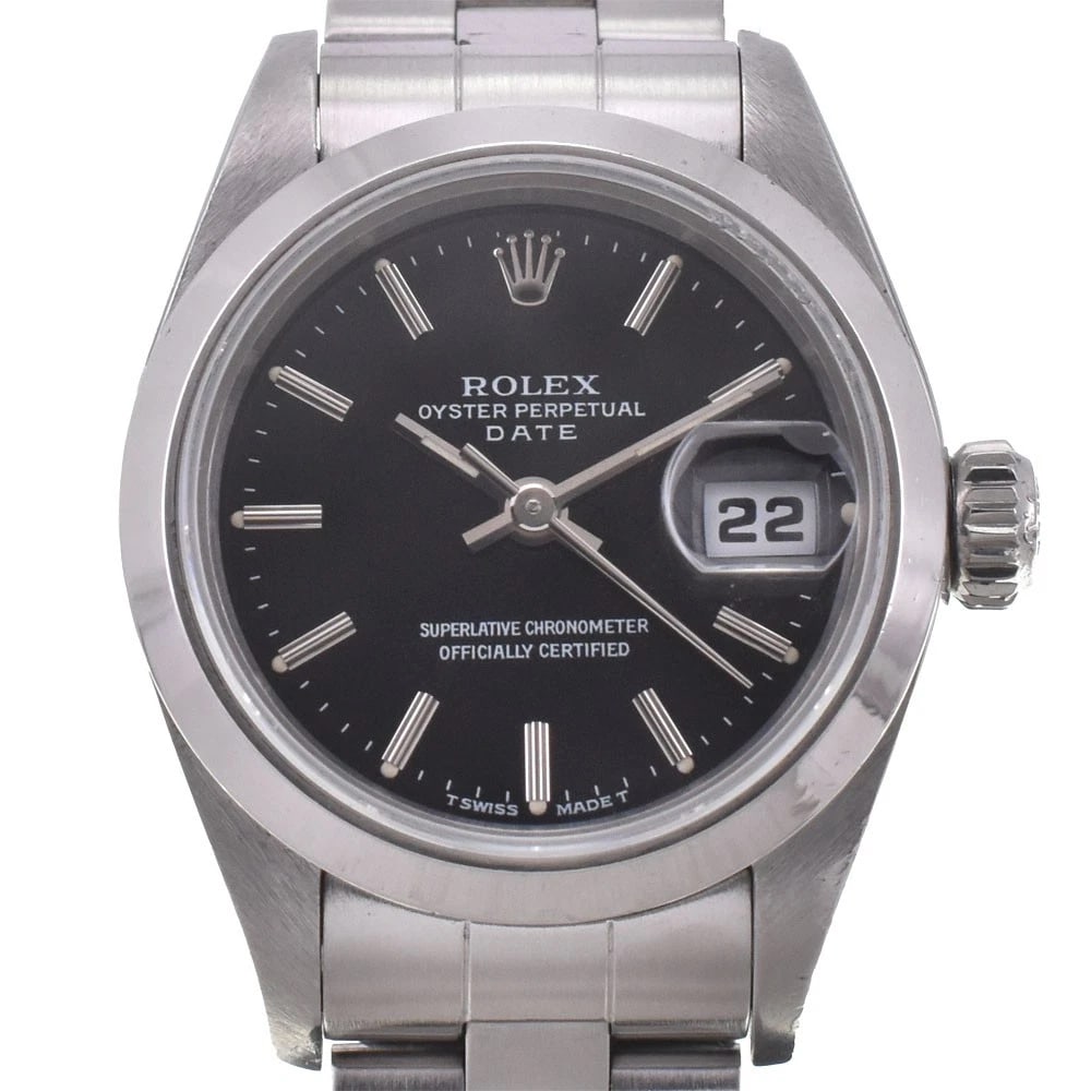 ROLEX OYSTER PERPETUAL WATCH: ROLEX Oyster perpetual Watch Brand: ROLEX Type: Wristwatch Material: Band Material Stainless Steel, Case Material Stainless Steel Color: Dial Color black Band Color Silver Case Color Silver 