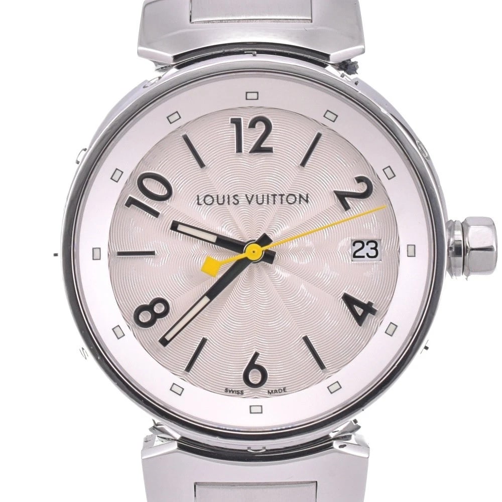 LOUIS VUITTON TAMBOUR HOLOGRAM QUARTZ WATCH: LOUIS VUITTON Tambour Hologram Quartz Brand: LOUIS VUITTON Type: Wristwatch Material: Band Material Stainless Steel, Case Material Stainless Steel Color: Dial Color Silver Band Color Silver Case Co