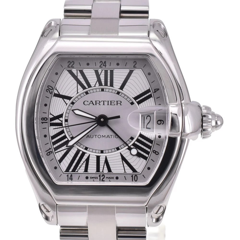 CARTIER ROADSTER DATE SILVER DIAL WATCH (1 of 6)