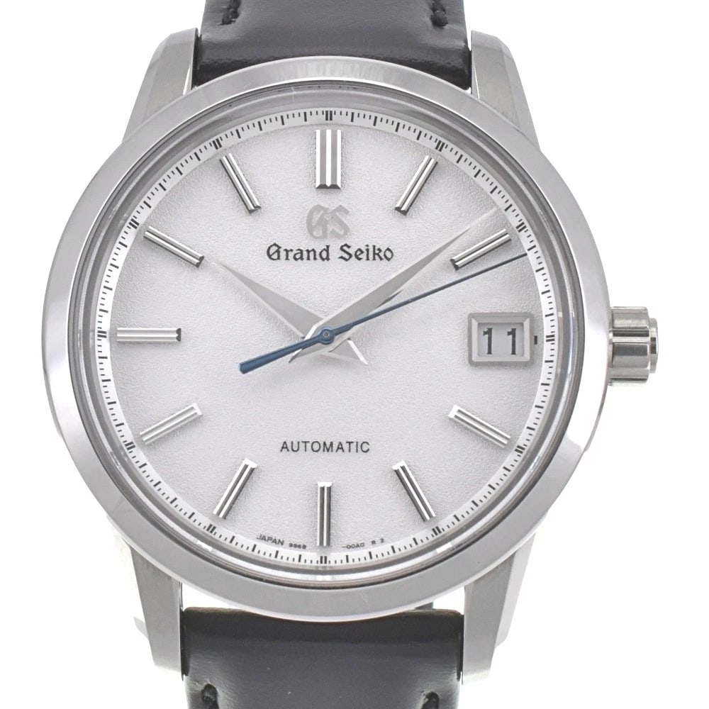 GRAND SEIKO FIRST GENERATION MODERN DESIGN WATCH: Grand Seiko First generation modern design Brand: SEIKO Type: Wristwatch Material: Band Material leather, Case Material titanium Color: Dial Color Silver Band Color black Case Color Silver Size: C