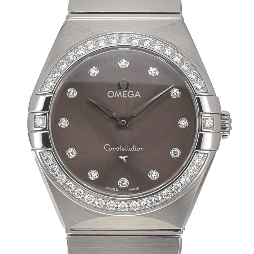 OMEGA CONSTELLATION WATCH: OMEGA Constellation Watch Brand: OMEGA Type: Wristwatch Material: Band Material Stainless Steel, Case Material Stainless Steel Color: Dial Color Brown gray Band Color Silver Case Color Silver Size