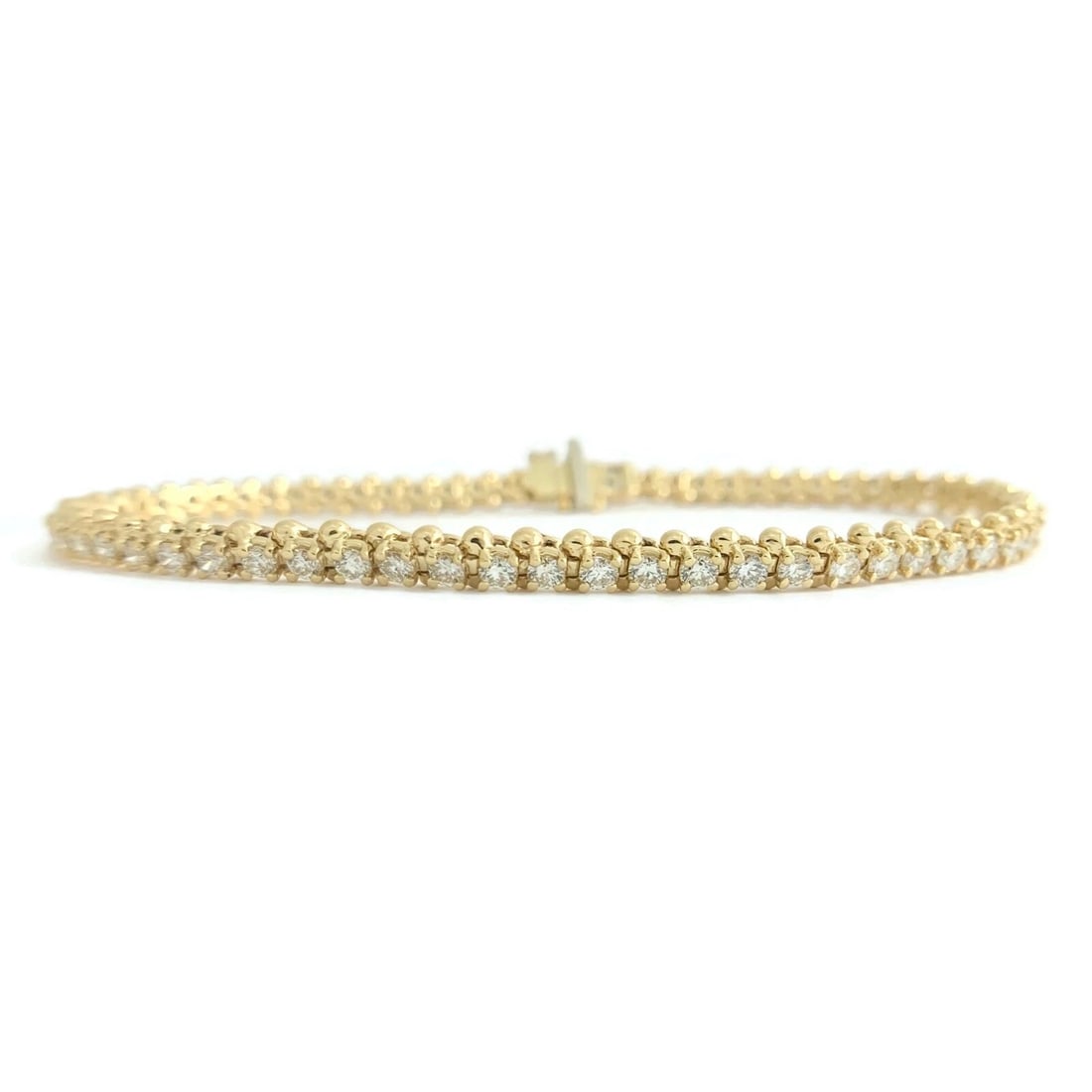 ROUND DIAMOND TENNIS BRACELET 14K YELLOW GOLD (1 of 6)