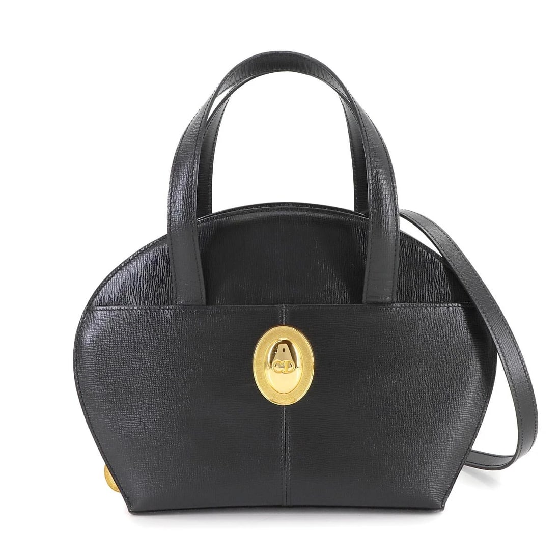 CHRISTIAN DIOR HAND SHOULDER BAG LEATHER BLACK PURSE (1 of 5)