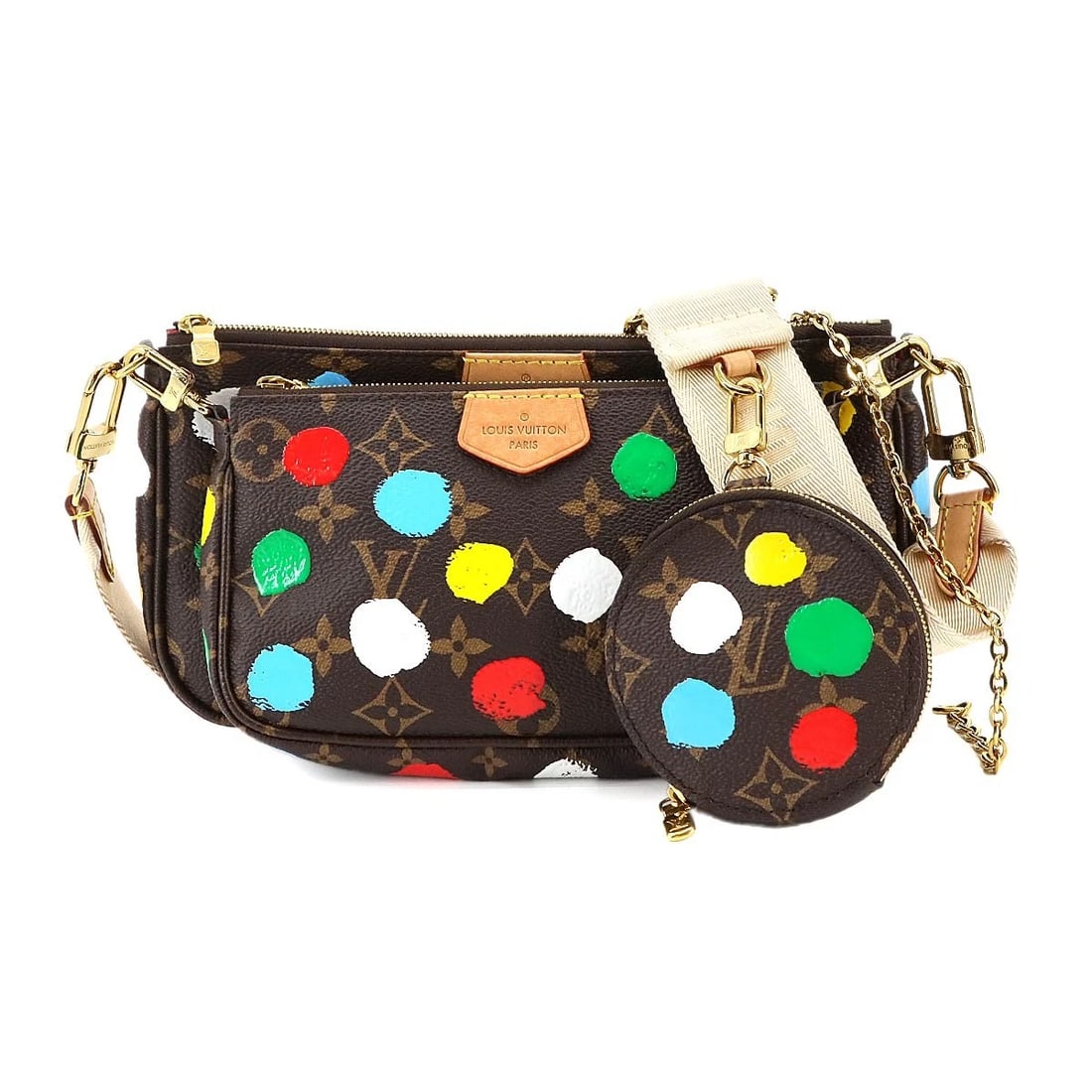 LOUIS VUITTON LVXYK MULTI POCHETTE ACCESSOIRES SHOULDER BAG: LOUIS VUITTON LVxYK Multi Pochette Accessoires Shoulder Bag Brand: LOUIS VUITTON Type: Shoulder Bag Material: Monogram canvas Color: Monogram , Multicolor Size: W 9.45 inch, H 5.12 inch, D 1.57 in