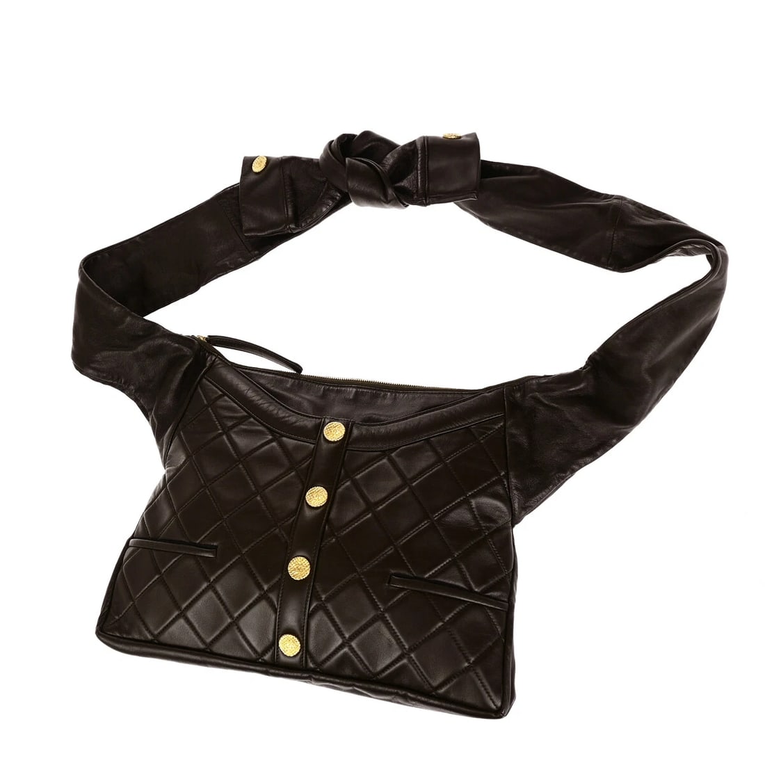 RARE!! CHANEL CC LOGO GIRL JACKET SHOULDER BAG LEATHER BROWN (1 of 10)