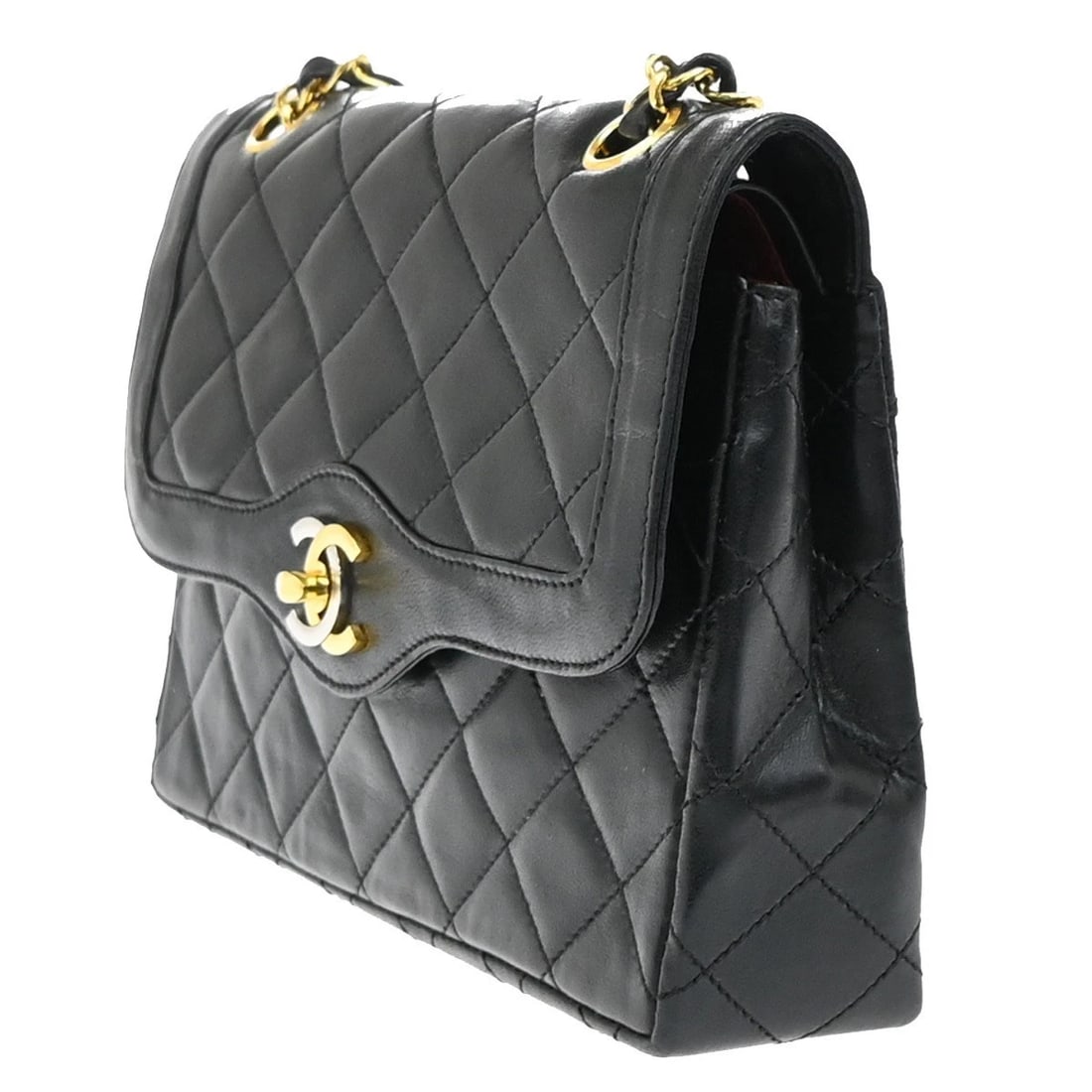 CHANEL PARIS CC LOGO MATELASSE CHAIN MINI SHOULDER BAG LEATHER BLACK: CHANEL PARIS CC Logo Matelasse Chain Mini Shoulder Bag Leather Black Brand: CHANEL Type: Shoulder Bag Material: Leather Color: Black Size: W 8.3 x H 6.3 x D 2 " (approx.) SHOULDER DROP ( inch /cm