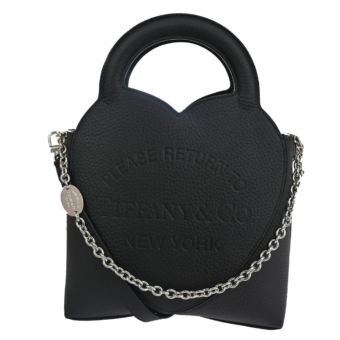 TIFFANY & CO. 2WAY HAND MINI TOTE BAG LEATHER BLACK: TIFFANY & CO. 2Way Hand Mini Tote Bag Leather Black Brand: Tiffany & Co. Type: Shoulder Hand Bag Material: Leather Color: Brown Size: W 7.5 x H 7.9 x D 3.5 " (approx.) HANDLE DROP ( inch /cm ) 2.4